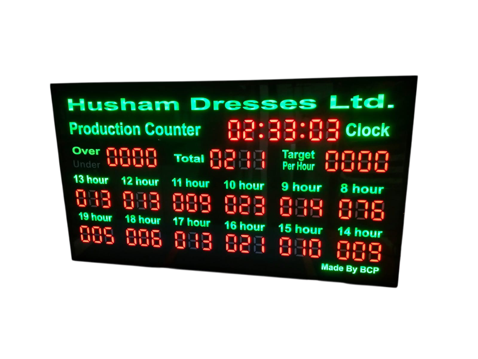 12 hour production counter
